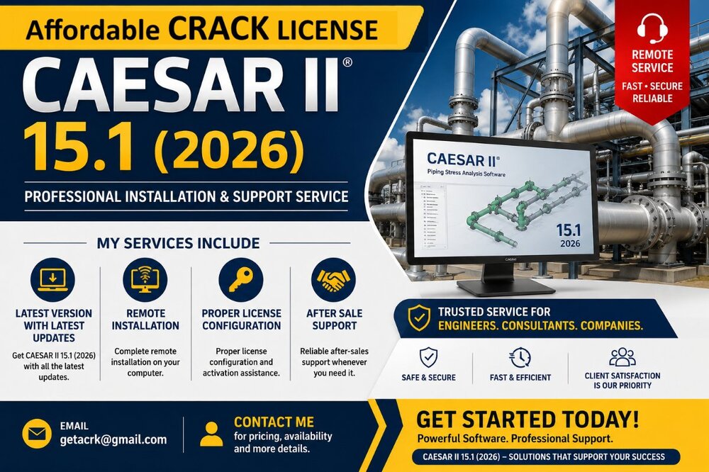 CAESAR II 15.1 (2026) – Complete Software Solution & Installation Service – with affordable cr-k license.jpg